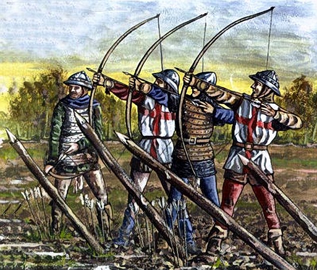 Illustration from the Battle of Agincourt - archers / www.camelotintl.com/.../ battles/agincourt.html