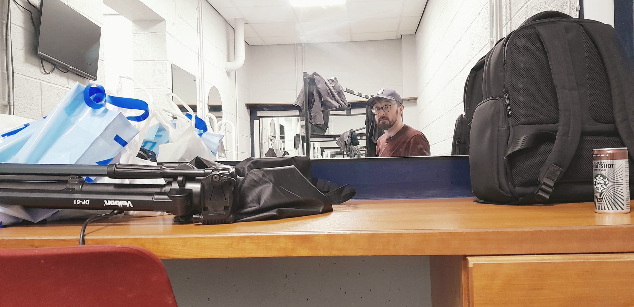 Sat in the dressing room, waiting for the first performance…